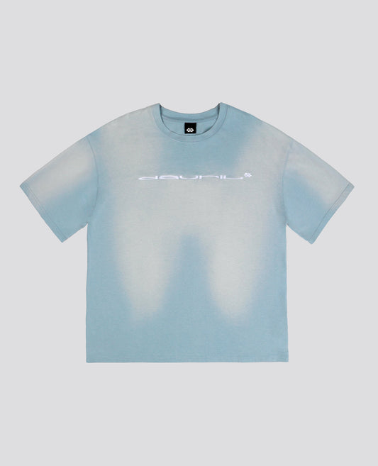 BLUE WASHED SCRIPT T-SHIRT