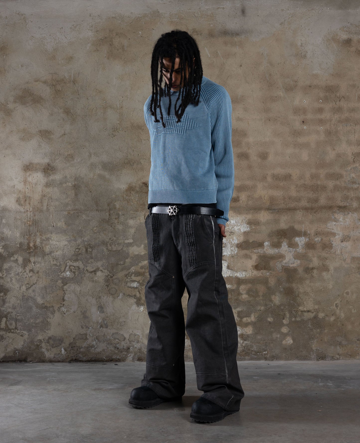 BLUE PARA KNIT
